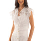 Perforated Embroidered Lace-Up Summer Top