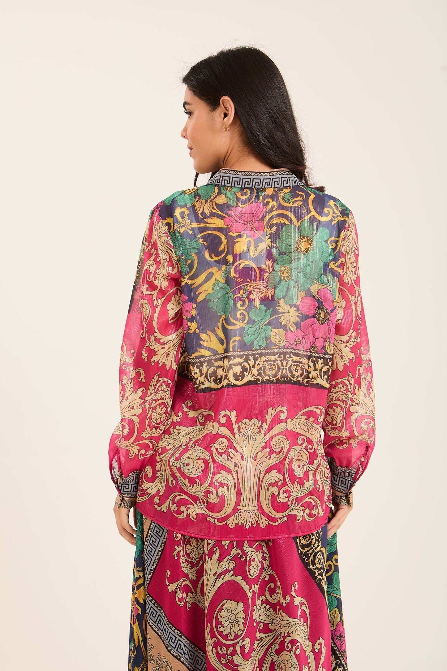 Baroque-Inspired Satin Blouse