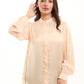 Minimalist Long-Sleeve Blouse with Front Pleats