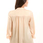 Minimalist Long-Sleeve Blouse with Front Pleats