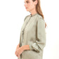 Minimalist Long-Sleeve Blouse with Front Pleats