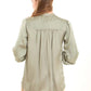 Minimalist Long-Sleeve Blouse with Front Pleats