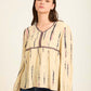 Boho Stripe V-Neck Blouse