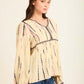 Boho Stripe V-Neck Blouse