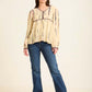 Boho Stripe V-Neck Blouse