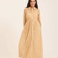 Sheer Floral Lace Buttoned Down Maxi Dress