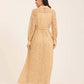 Sheer Floral Lace Buttoned Down Maxi Dress