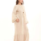 Crochet Chest & Sleeves Textured Maxi Dress