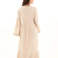 Crochet Chest & Sleeves Textured Maxi Dress