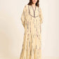 Embroidered Split Neck Tie-Dye Dress