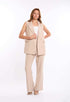 Tailored Straight-Leg Crepe Pants