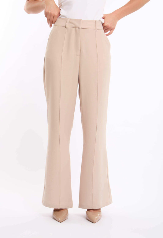 Tailored Straight-Leg Crepe Pants