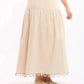 Textured Casual Skirt with Boom Boom Trim