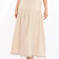 Textured Casual Skirt with Boom Boom Trim