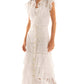 Perforated Embroidered Buttoned Summer Skirt