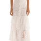 Perforated Embroidered Buttoned Summer Skirt