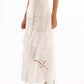 Perforated Embroidered Buttoned Summer Skirt