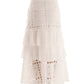 Perforated Embroidered Buttoned Summer Skirt