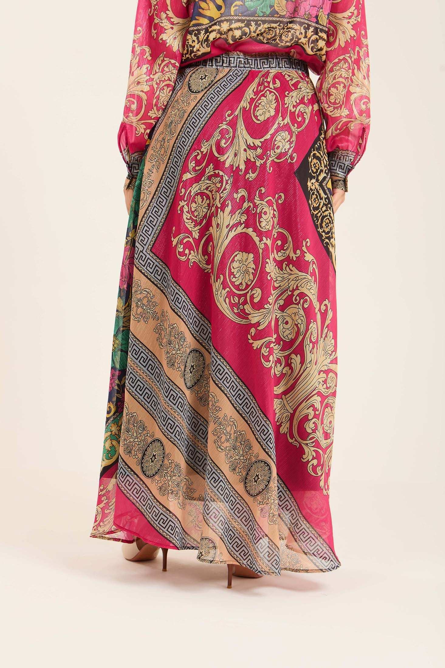 Multi-Patterns Elastic Waist Casual Skirt