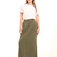 Stitched Squares Pockets Cotton Skirt