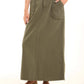 Stitched Squares Pockets Cotton Skirt