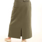 Stitched Squares Pockets Cotton Skirt