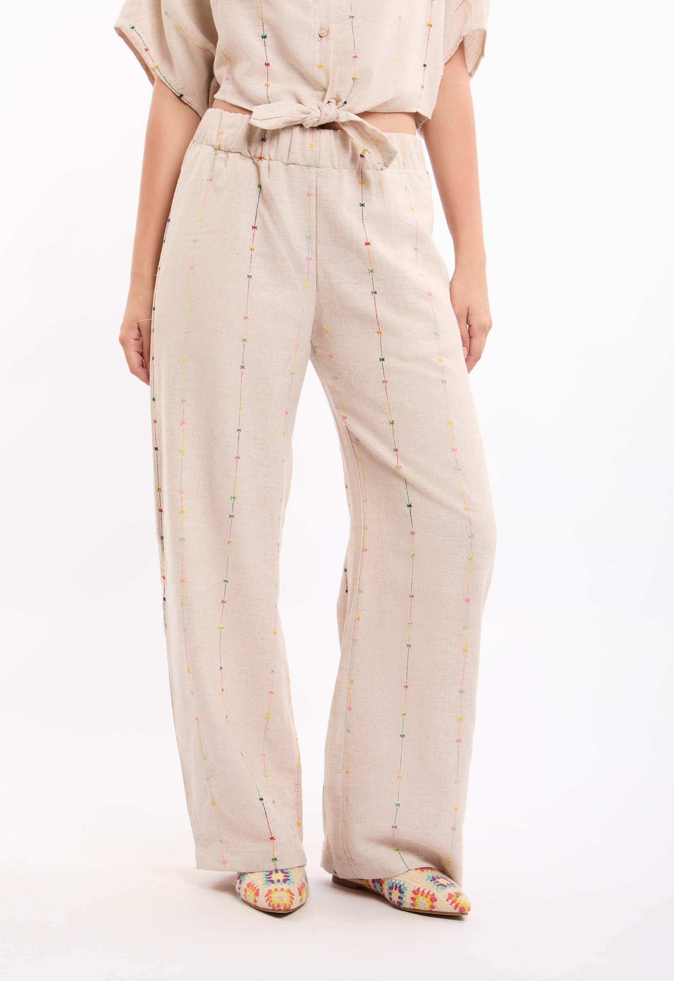 Cotton-Blend Relaxed Pants