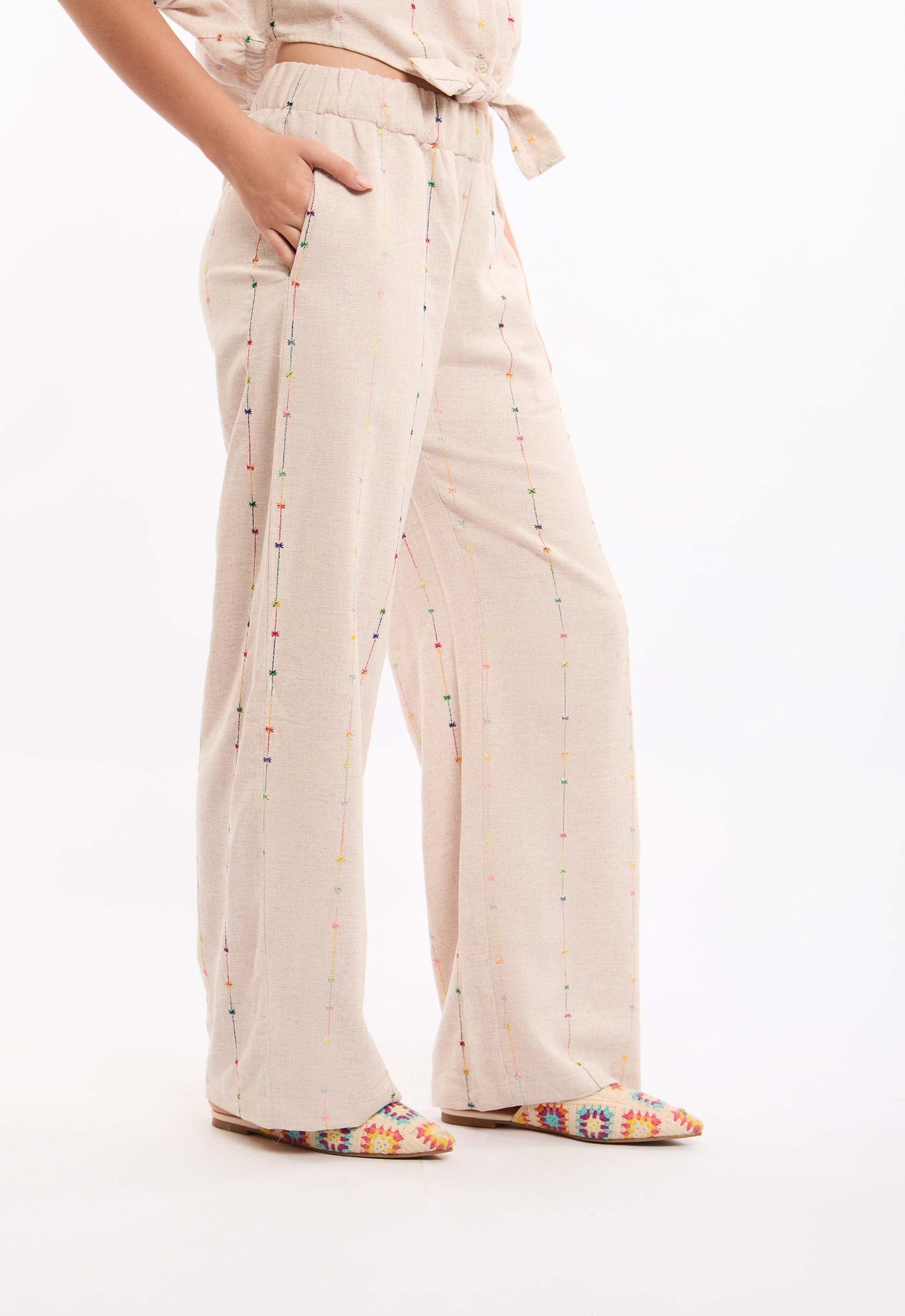 Cotton-Blend Relaxed Pants