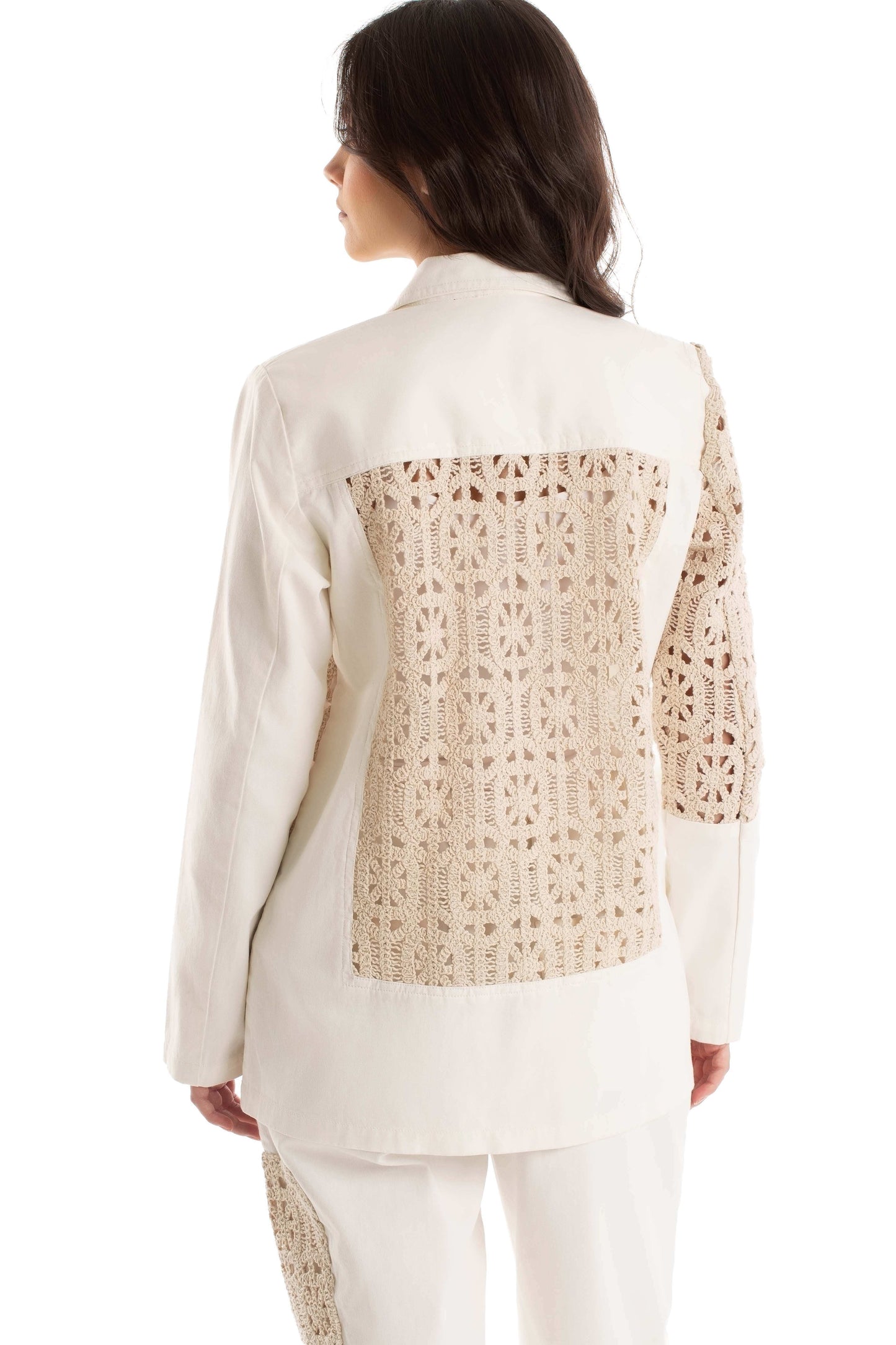 Lace Panel Tailored Blazer