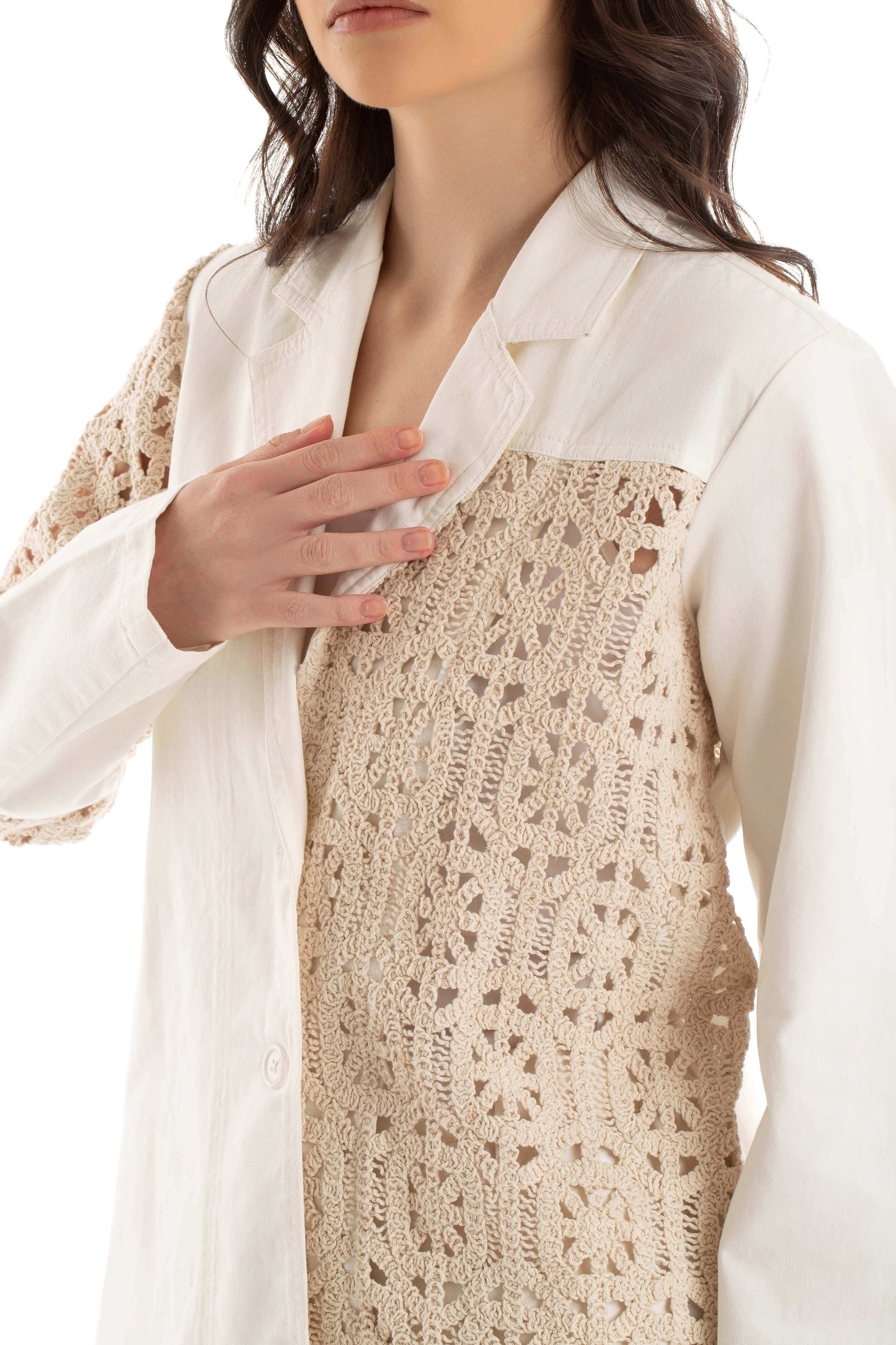 Lace Panel Tailored Blazer