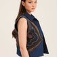 Stitched Patches Buttoned Vest with Turn Down Collar