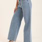 Allover Micro-Print Wide-Leg Jeans