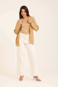 Embellished Cotton Jeans with Tapered Fit