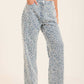 Patterned Denim Pants Detailed in Textured Stitch