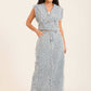 Stitched Squiggle Pattern A-Line Denim Skirt