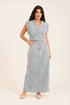 Stitched Squiggle Pattern A-Line Denim Skirt
