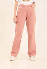 High-Waist Cotton Jeans with Wide Fit