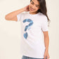 Stitched Denim "Question Mark" Summer Tee