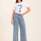 Stitched Denim "Question Mark" Summer Tee