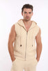 Hooded Neck with Drawstring Textured Vest