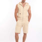 Hooded Neck with Drawstring Textured Vest