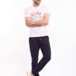 Casual Textured Sweatpants with Hem
