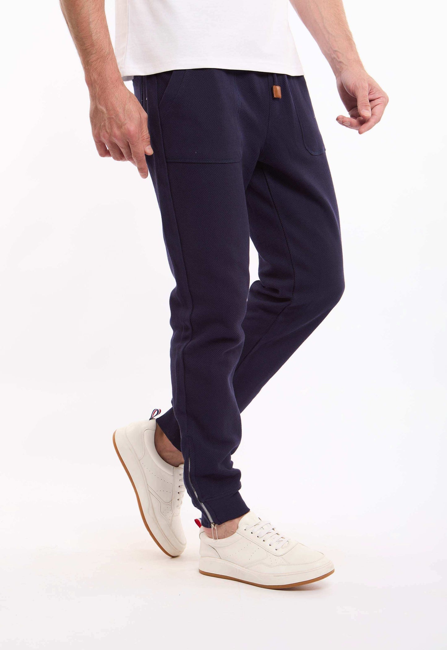Casual Textured Sweatpants with Hem