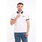 Buttoned Neck Polo Shirt with Patched Sleeve