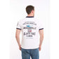 Buttoned Neck Polo Shirt with Patched Sleeve