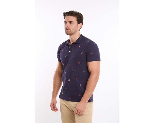 Sea Creatures Prints Casual Polo Shirt