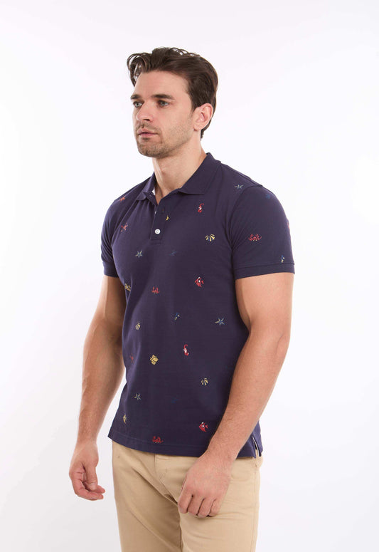 Sea Creatures Prints Casual Polo Shirt