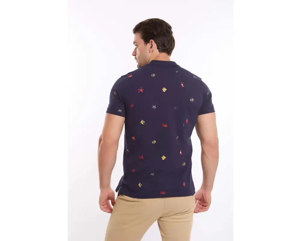Sea Creatures Prints Casual Polo Shirt