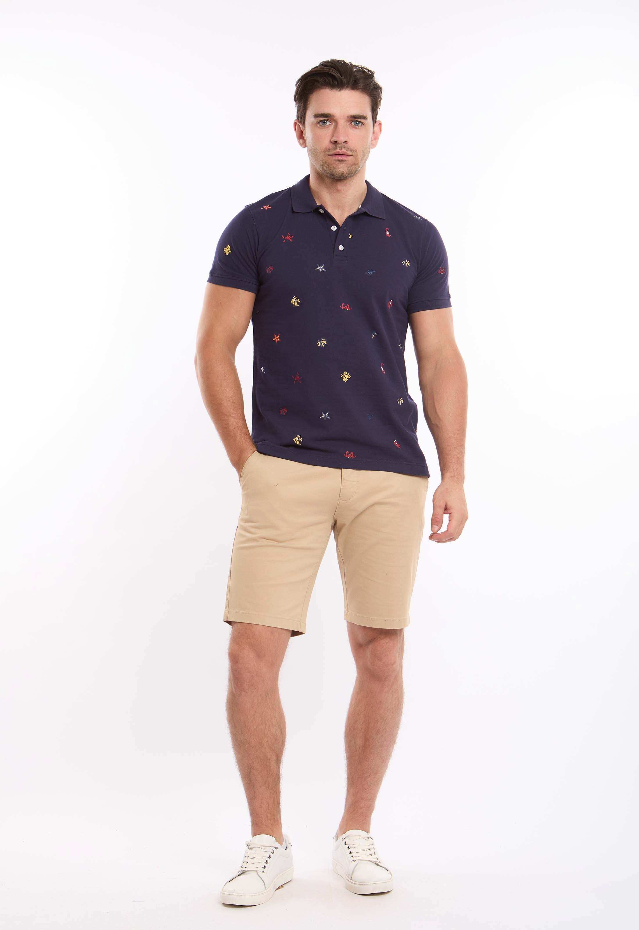 Sea Creatures Prints Casual Polo Shirt