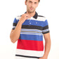 Casual Polo Shirt with Unbalanced Stripes